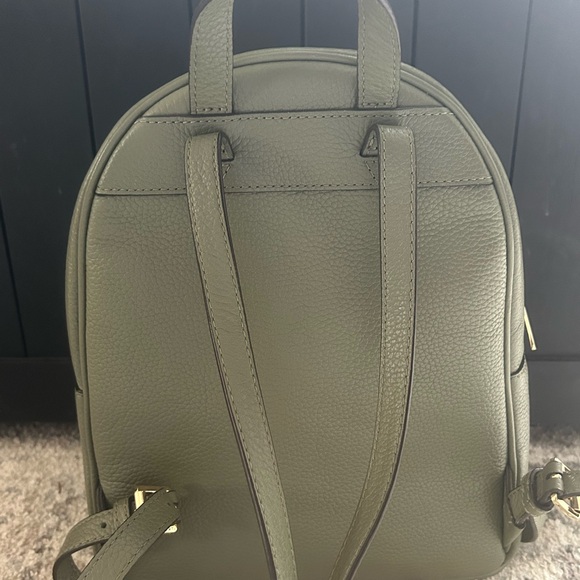 Michael Kors Olive Green Pebbled Leather Mini Backpack Gold Hardware NWOT - Picture 10 of 16
